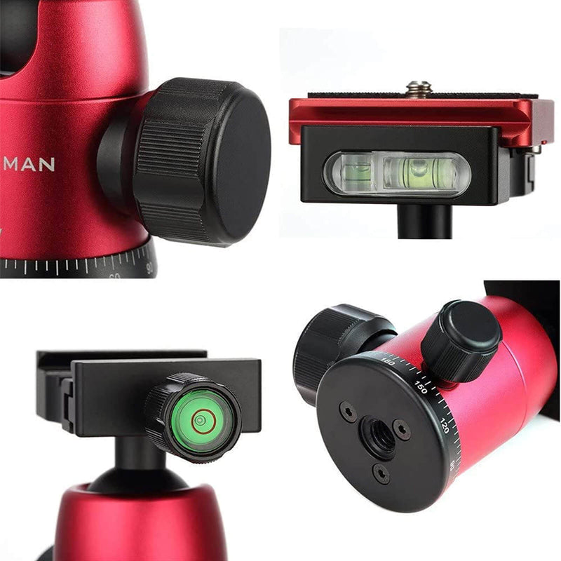 Details of BH01 Moman tabletop tripod with 360 degree camera ball head 