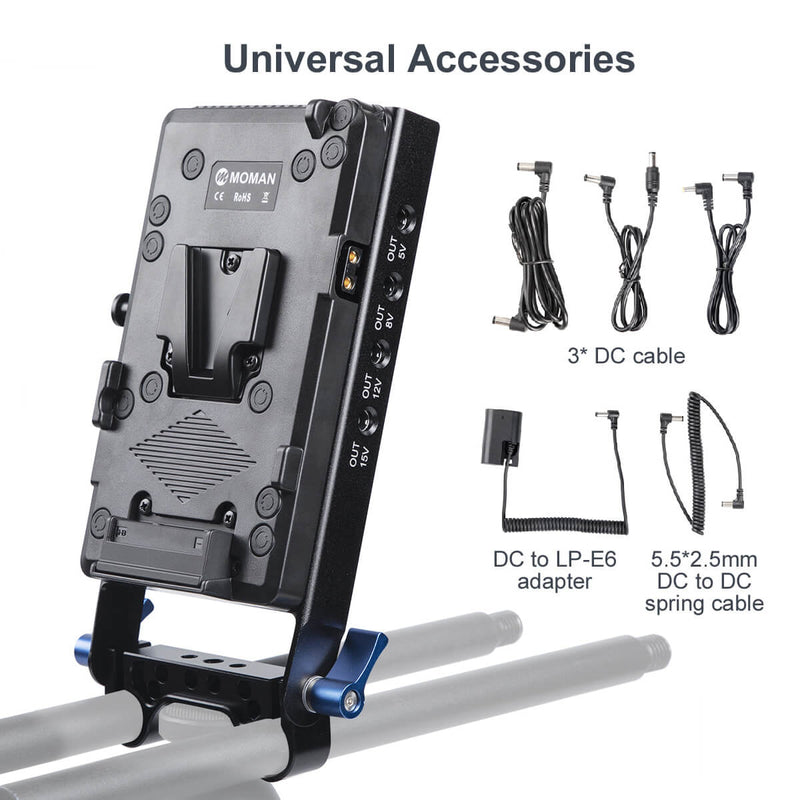 Moman VBP is packed with universal accessories, including five kinds of different cables that users might need
