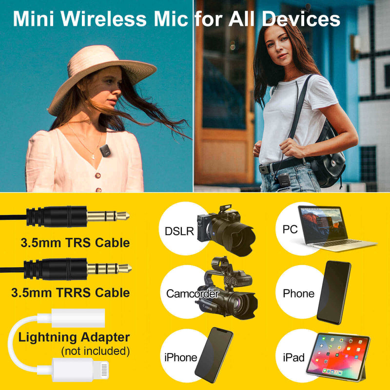 Moman C1 is a mini wireless mic for devices like DSLR, PC, camercorder, phone, etc.