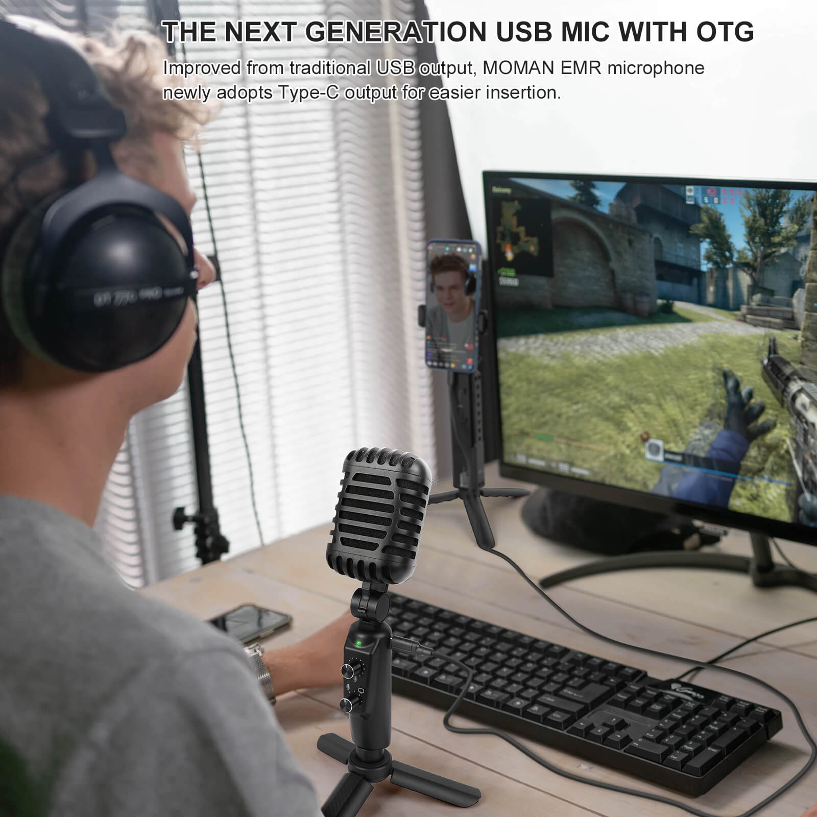 Moman EMR which newly adopts Type-C output, is the next generation USB mic with OTG