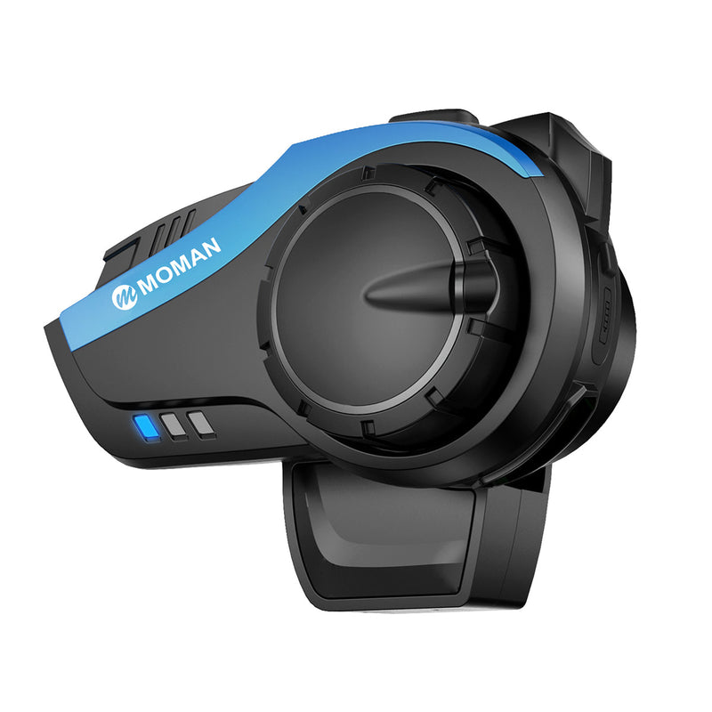 Moman wireless intercom for motorcycle helmets H3 blue allows clear sound transmission during vigorous activities