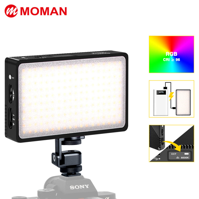 Moman MFL-09XR video light for camera is abundant for vivid picture with its RGB CRI of 96+