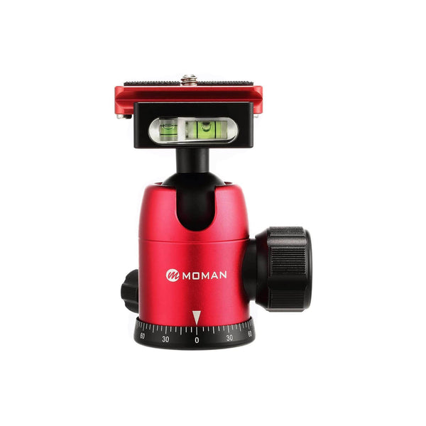 Camera tripod ball head Moman BH01 Red is made of durable and lightweight CNC aluminum alloy