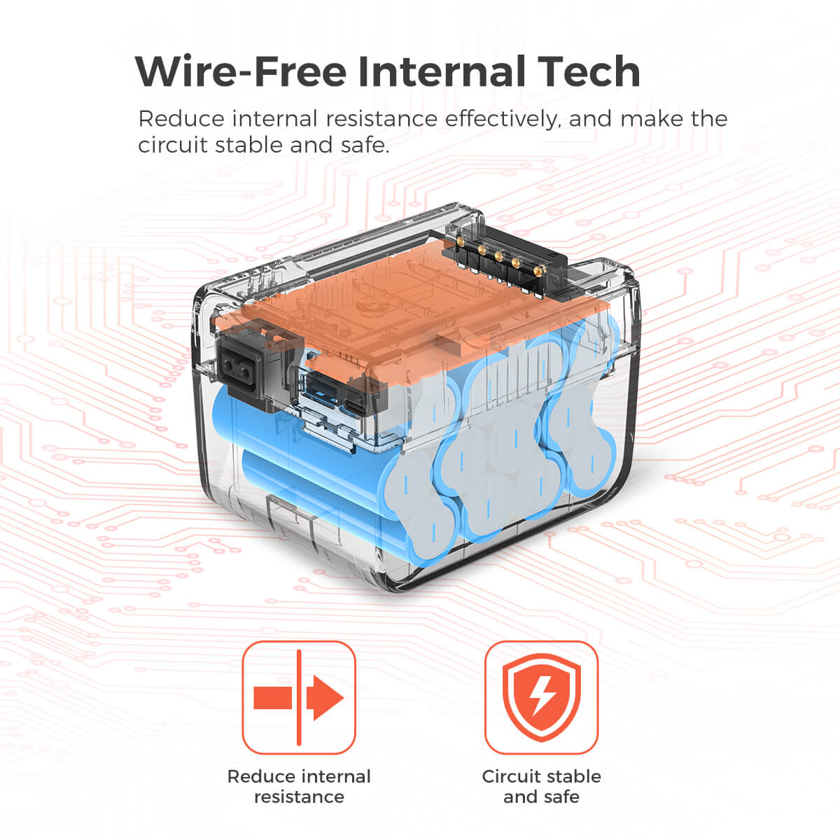 Moman Power 210 is able to reduce the inside resistance effectively owing to the wire-free internal tech, making circuit safe.