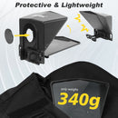 Desview T2 mini teleprompter for iPhone is sturdy and only weighs 340g, which would not add a burden to your outdoor recording activities