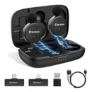 Moman CP2AC smartphone wireless microphone is suitable for both lightning ports for iphone, and type-c port for android phone