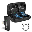 Moman CP2A lavalier mic can be used with lightning port, producing a high-quality sound for vloggers, interviewers and so on