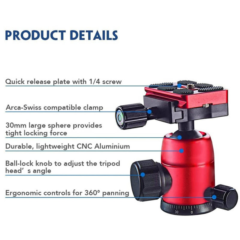 The product details of camera tripod ball head Moman BH01
