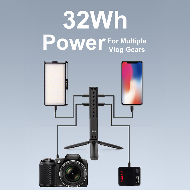Moman Power 32 name in its 32Wh power for multiple vlog gears