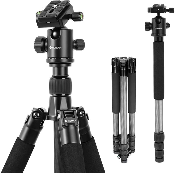 Best carbon fiber travel tripod Moman CA70 comes in the all-metal triangle fork design for great pressure resistance