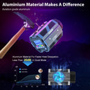 The RGB handheld led video light carries an aviation grade aluminum alloy body for which the noise would stay less than 20dB even when the fan runs. 