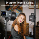 The COLBOR VBS v lock battery plate is sold with a D-tap to Type-B cable to enable direct charging of photography lights.