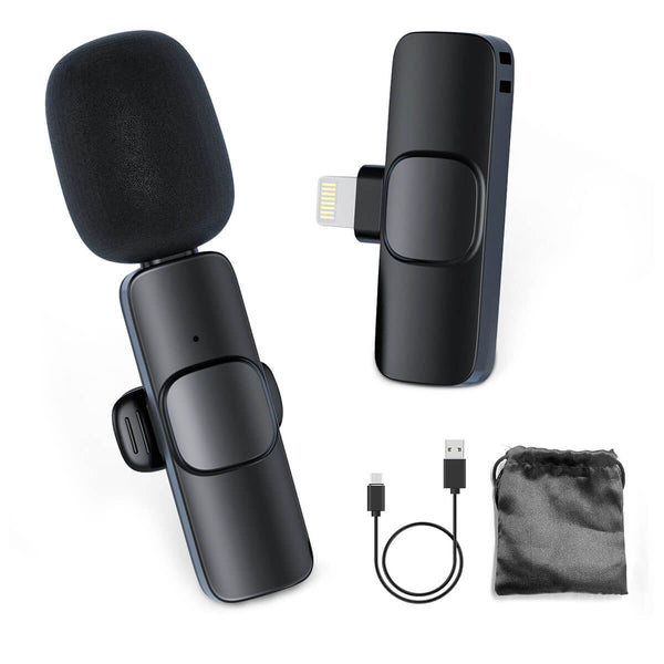 Clip on wireless microphone for iphone offers steady, smooth, and anti-interference transmission within a range of the 394ft(LOS) 