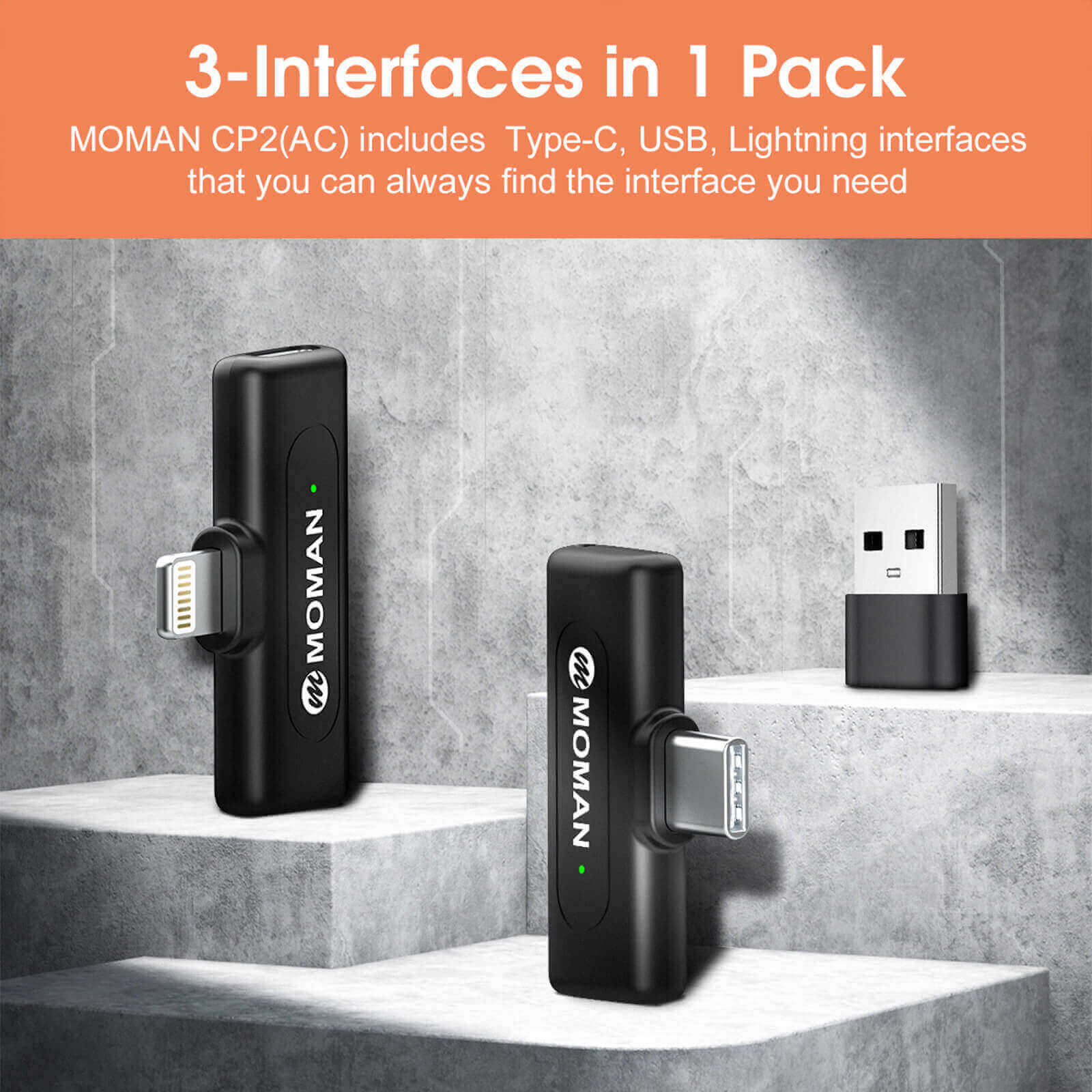 Moman CP2(AC) with 3-interfaces in 1 pack to suit your specific needs