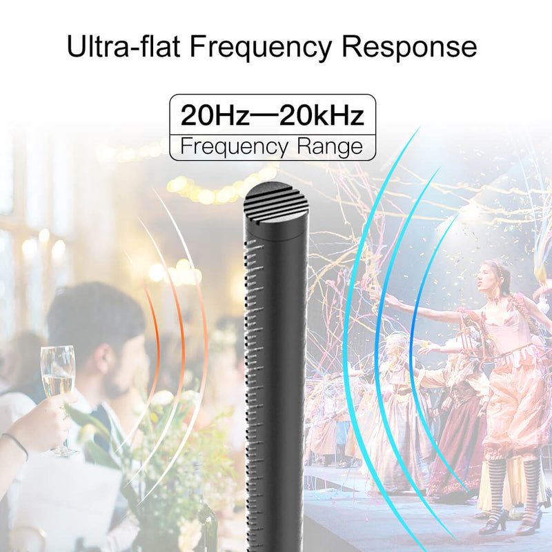 With flat frequency response, SYNCO D2 can be adjusted between 20Hz to 20KHz