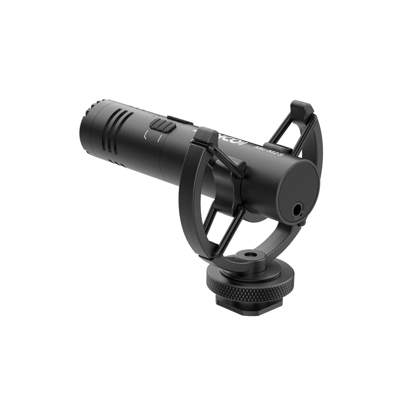Camera shotgun mic SYNCO M2S with a compact construction and a real-time plug-in LED indicator