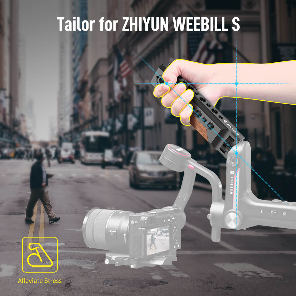 Moman MG6 tailors for ZHIYUN WEEBILL S to shoot at a low angle