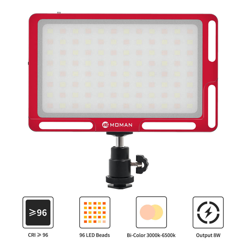 Camera mount LED lights Moman ML3-D Red has a control dial that allows you to modify Bi-color temperature