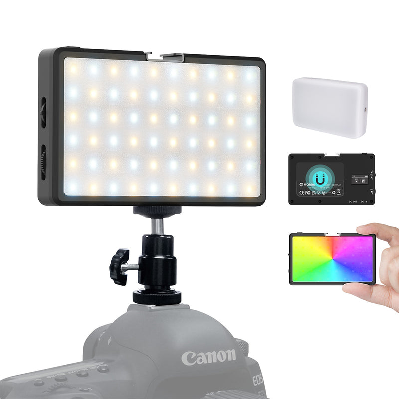 Moman ML8A-RC RGB LED camera light comes in pocket size, delivering soft light with the silicone diffuser included