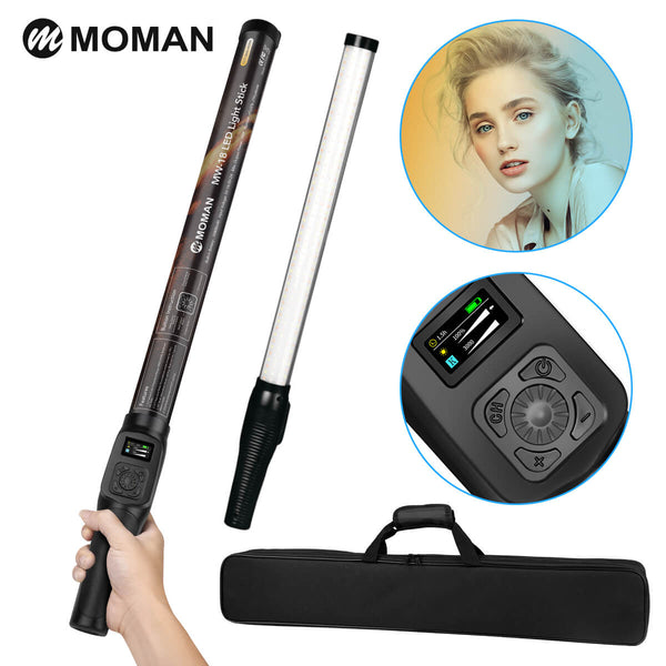 Moman MW-18 LED photography light stick possesses 216 beads that perfectly restore the natural color of the object