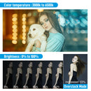 Moman MW-18 camera light has a adjustable color temperature from 3000k to 6500k, and brightness from 0% to 100%