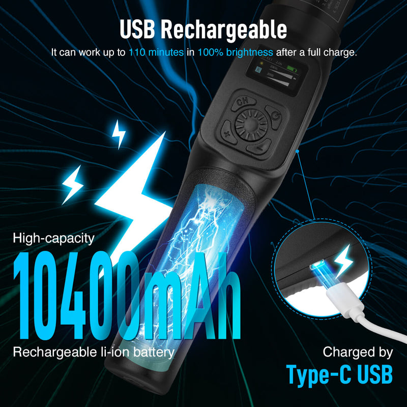 Moman MW-18 is a Type-C USB rechargeable light stick. It can work up to 110 mins in 100% brightness after a full charge