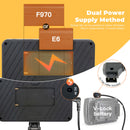 Moman M5 professional video on camera monitors are of dual power supply method with F970 or E6