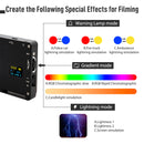 Moman ML9-RGB creates three special effects for filming, including warning lamp mode, gradient mode, lightning mode