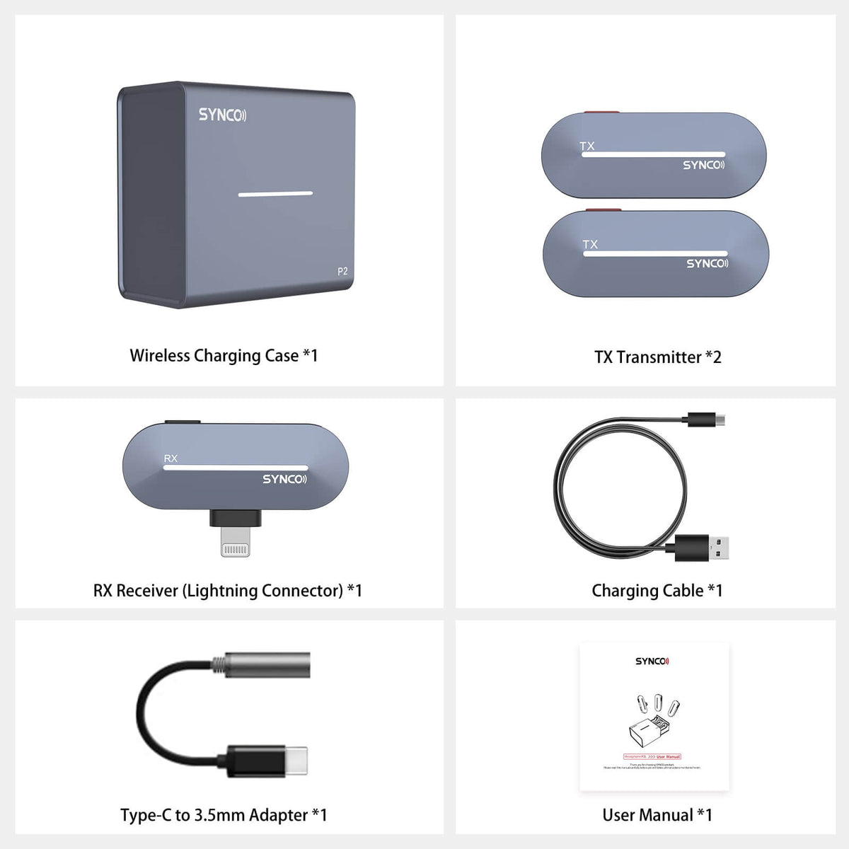 SYNCO P2L 2 チャンネル iPhone ワイヤレス マイク