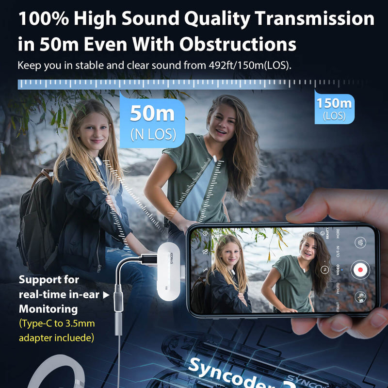 SYNCO P2T features high-fidelity sound and strong signal transmission