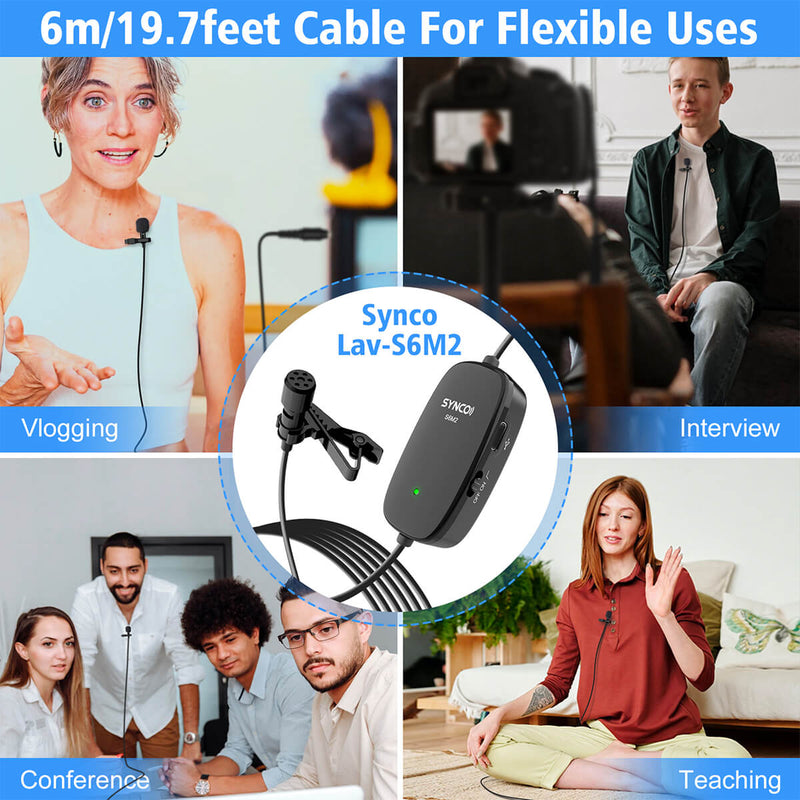 SYNCO S6M2 with 6m cable for flexible recording