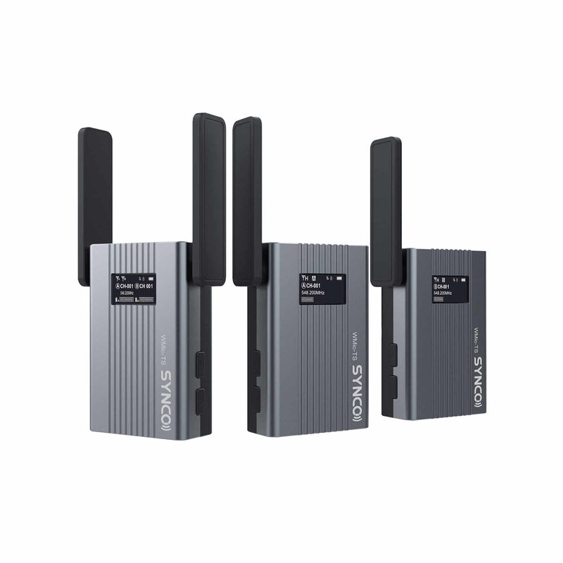 2 Channel SYNCO TS features an upgraded UHF wireless microphone system and an extraordinary LOS range of 492ft