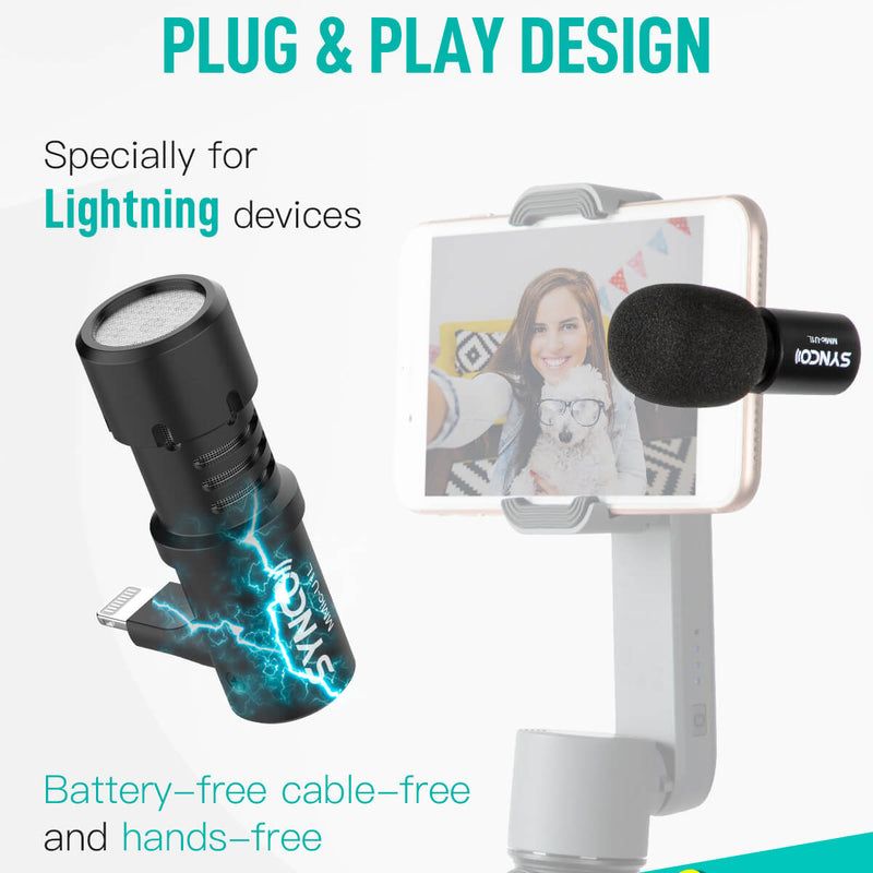 SYNCO U1L has a plug and play design that allows you to play while charging, especially for lightning devices