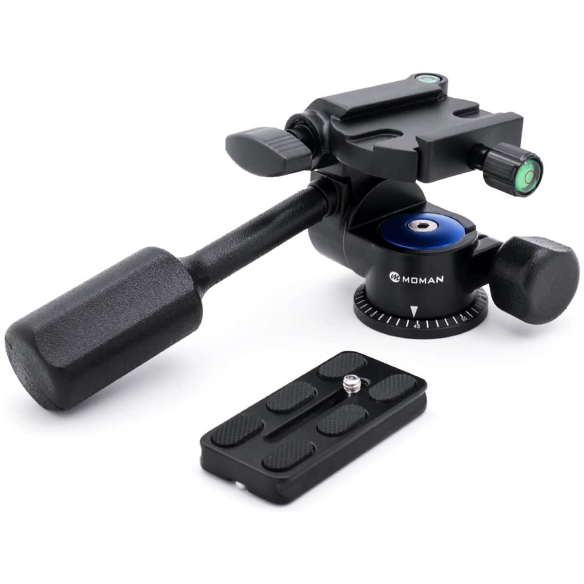 Fluid drag pan head Moman VH40 which is made of ultra-light aluminum alloy, is widely compatible with tripods, DSLR cameras, etc.
