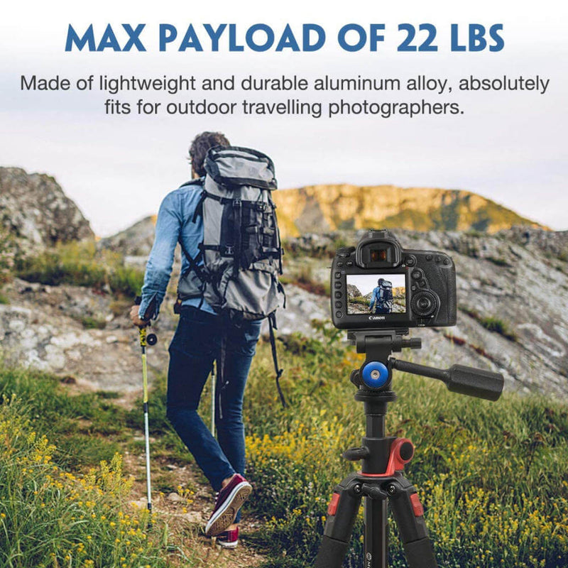 Pan head tripod mount Moman VH40 is made of lightweight and durable aluminum alloy with a max payload of 22Lbs